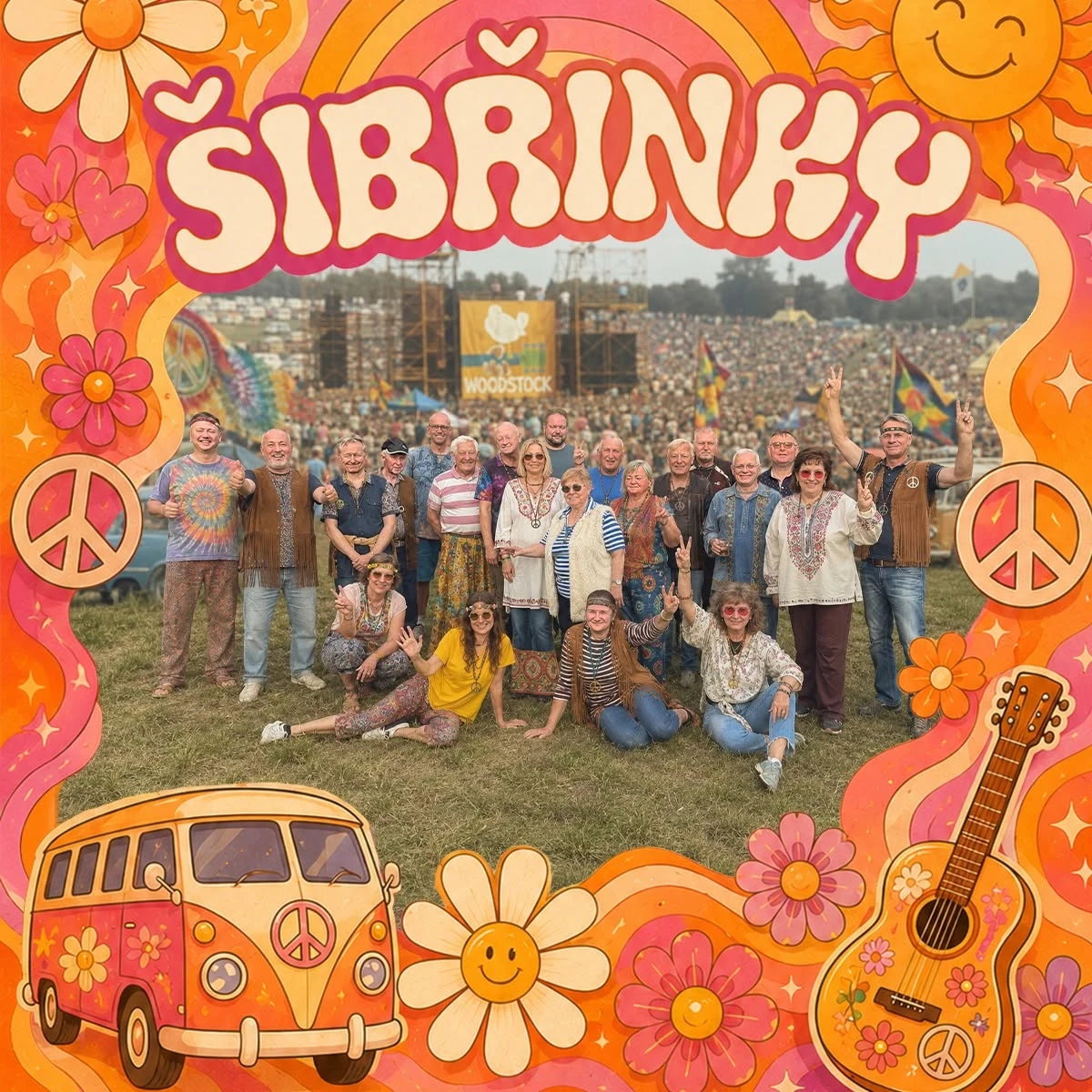 Plakát: Šibřinky Hippies (4. Sokolský maškarní disco-ples)