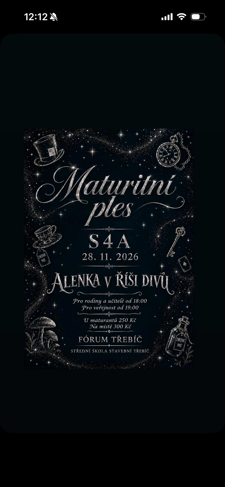 Plakát: Maturitní ples S4A