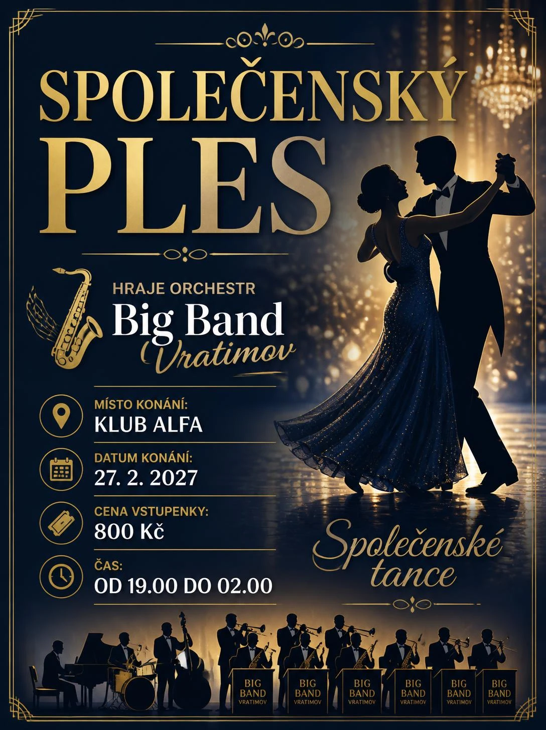 Plakát: Společenský ples klubu Alfa