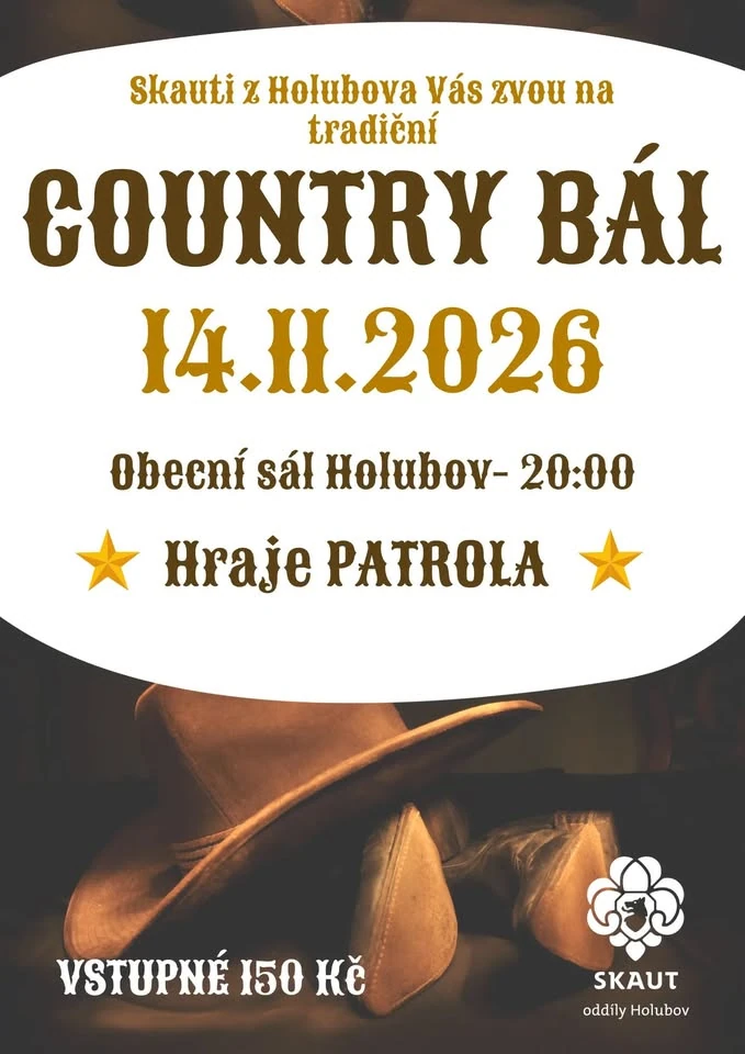 Plakát: Country bál v Holubově