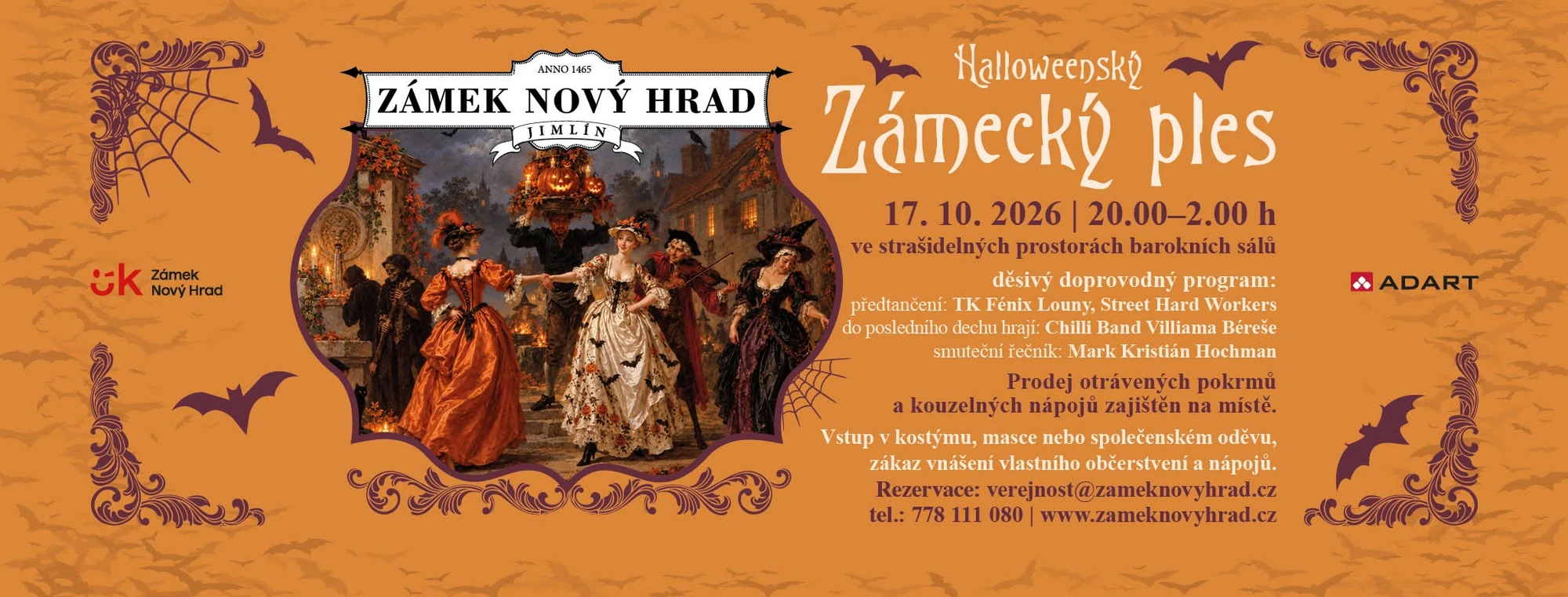 Plakát: Halloweenský zámecký ples