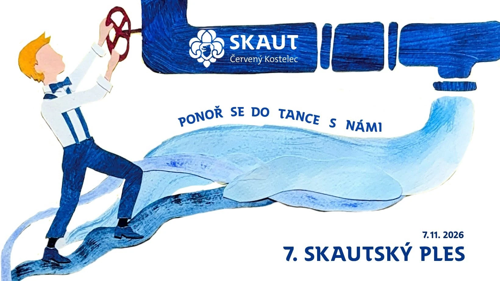 Plakát: 7. Skautský ples v Červeném Kostelci