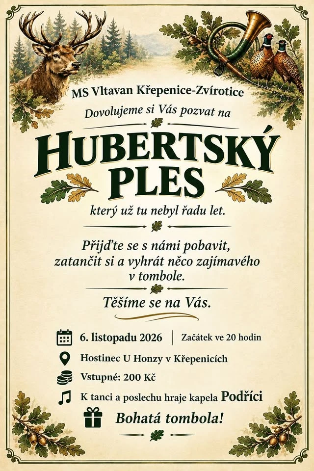 Plakát: Hubertský ples
