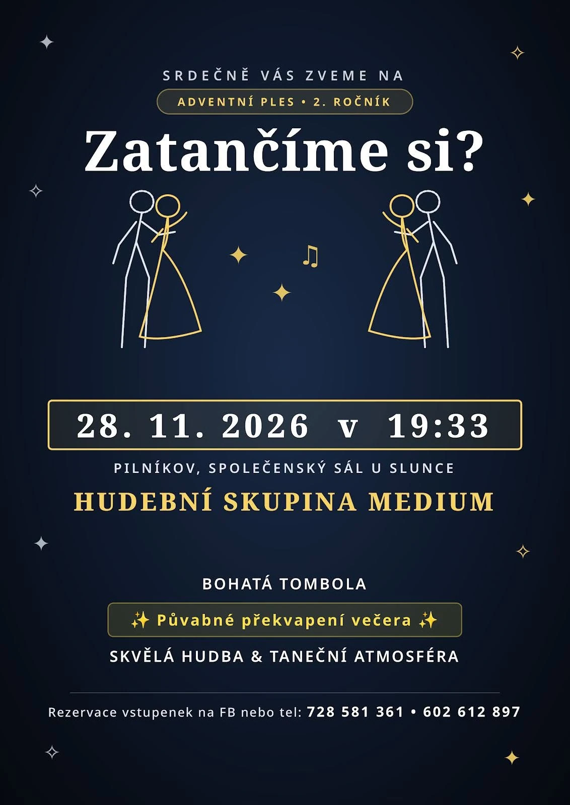 Plakát: 2. Adventní ples – Zatančíme si?