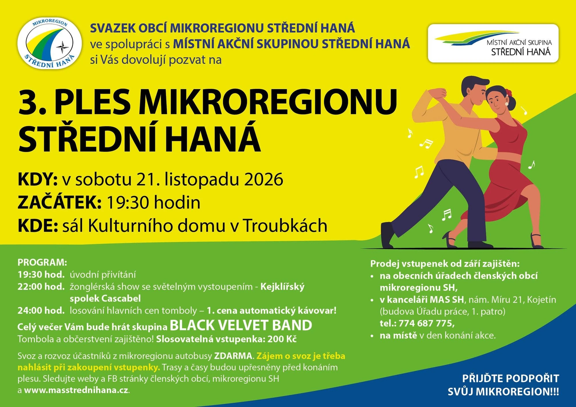 Plakát: 3.PLES MIKROREGIONU STŘEDNÍ HANÁ