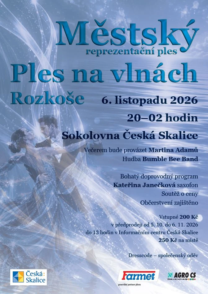 Plakát: Městský reprezentační ples Na vlnách Rozkoše