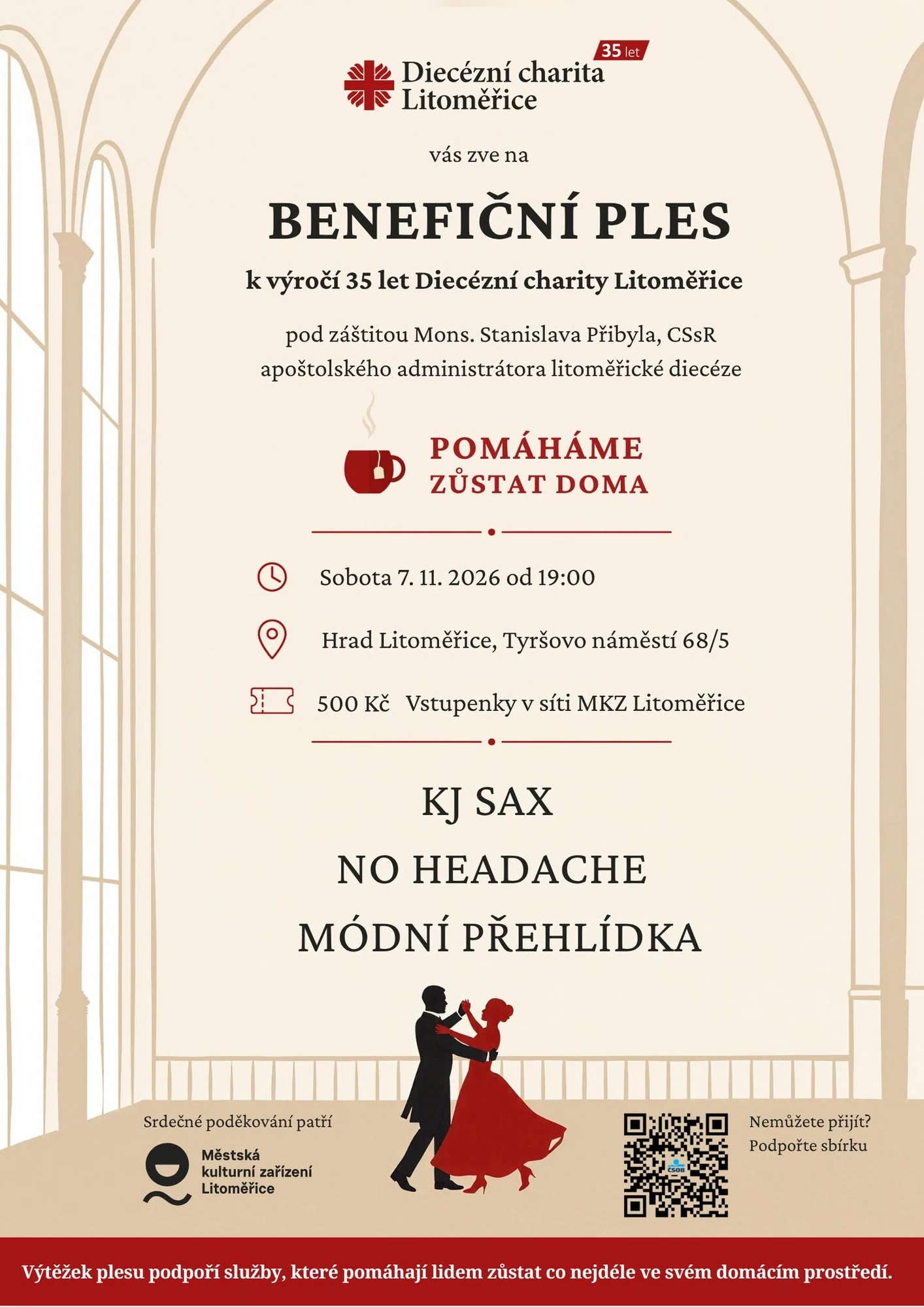 Plakát: Benefiční ples Diecézní charity Litoměřice