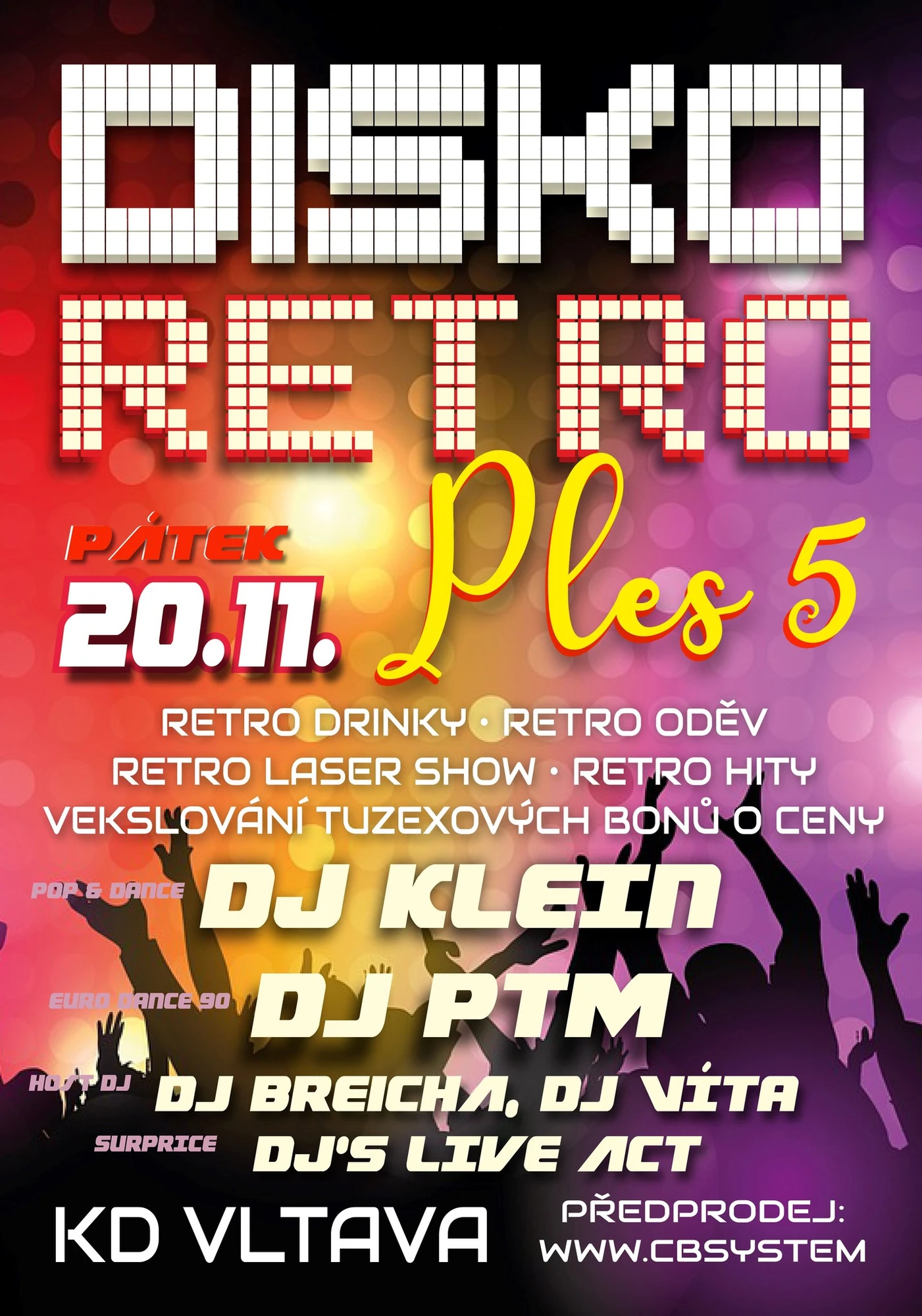 Plakát: Disko Retro ples č. 5