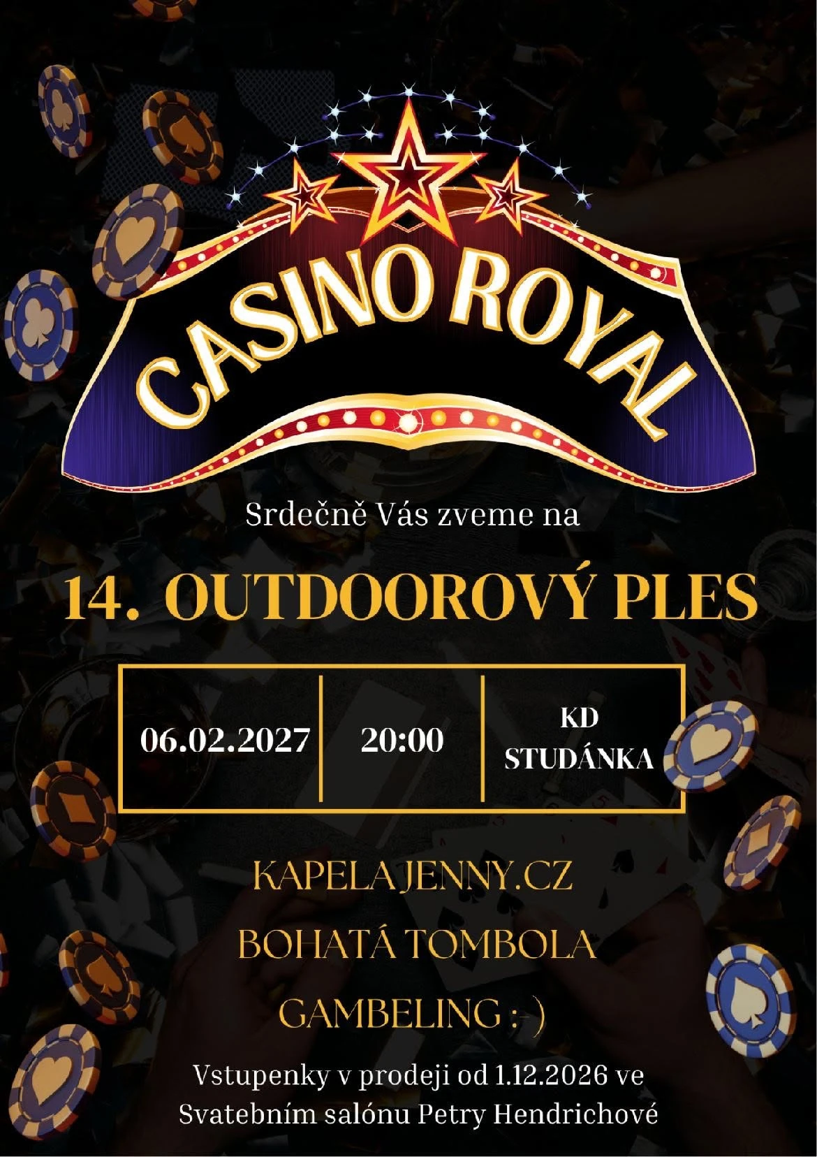 Plakát: 14. OUTDOOROVÝ PLES - CASINO ROYAL