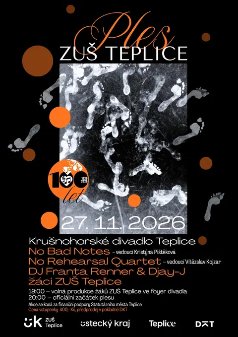 Plakát: Ples ZUŠ Teplice 100 let (1926-2026)
