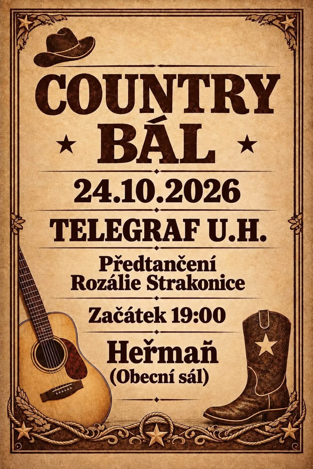 Plakát: Country bál v Heřmani