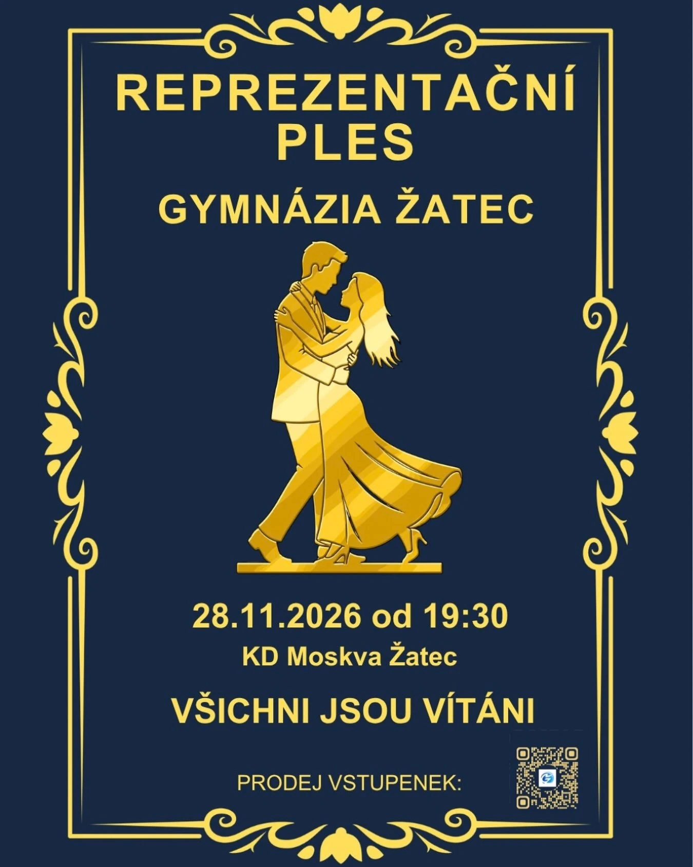 Plakát: REPREZENTAČNÍ PLES GYMNÁZIA ŽATEC