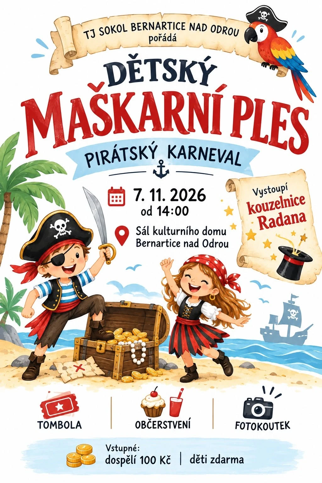 Plakát: Dětský maškarní ples