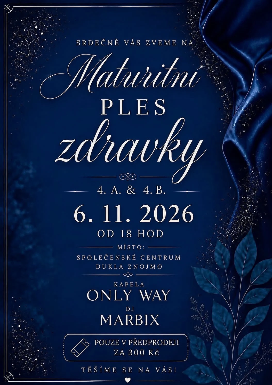 Plakát: Maturitní ples SZŠ Znojmo