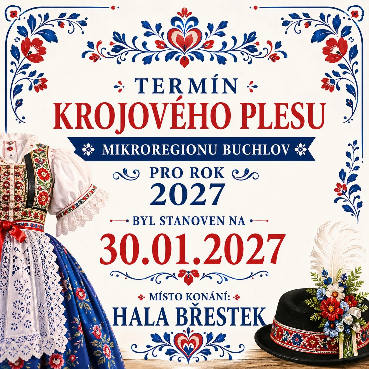 Plakát: Krojový ples Mikroregionu Buchlov