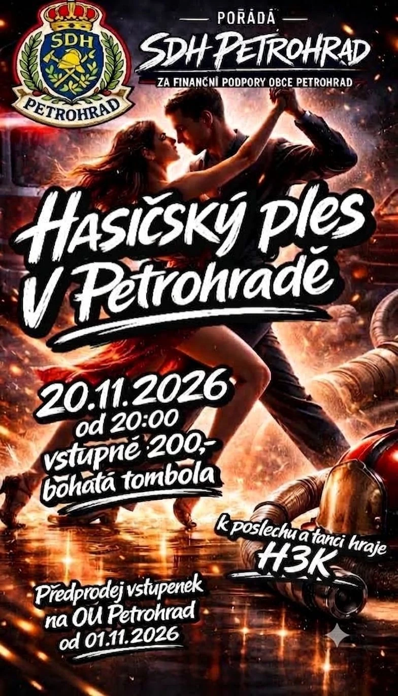 Plakát: Hasičský ples v Petrohradě