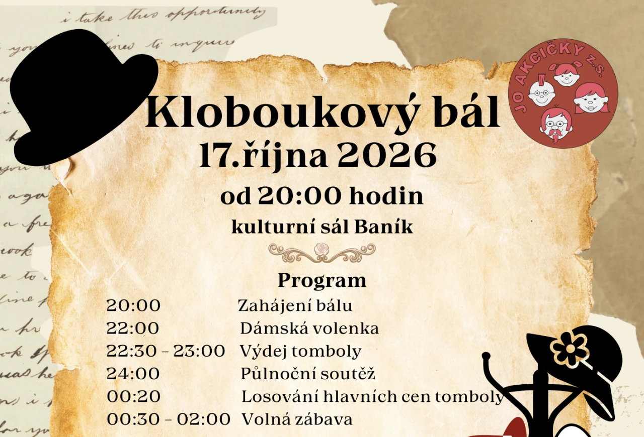 Plakát: Kloboukový bál v Baníku