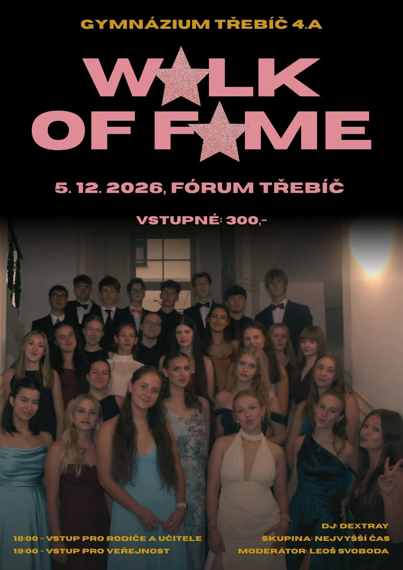 Plakát: Maturitní ples 4.A Gymnázium Třebíč