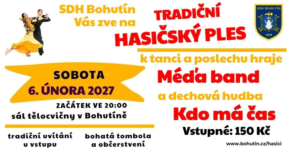 Plakát: Tradiční hasičský ples Bohutín
