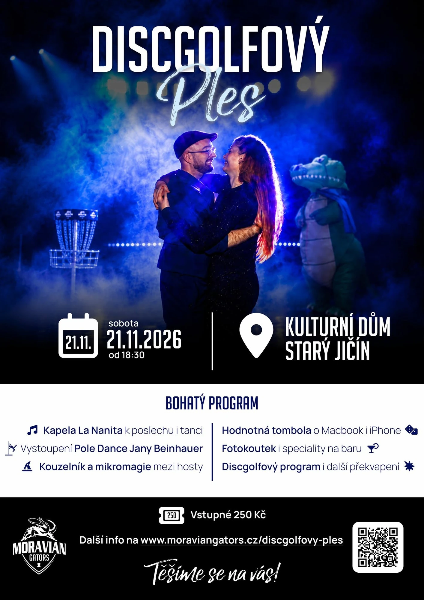 Plakát: Discgolfový ples klubu Moravian Gators Nový Jičín