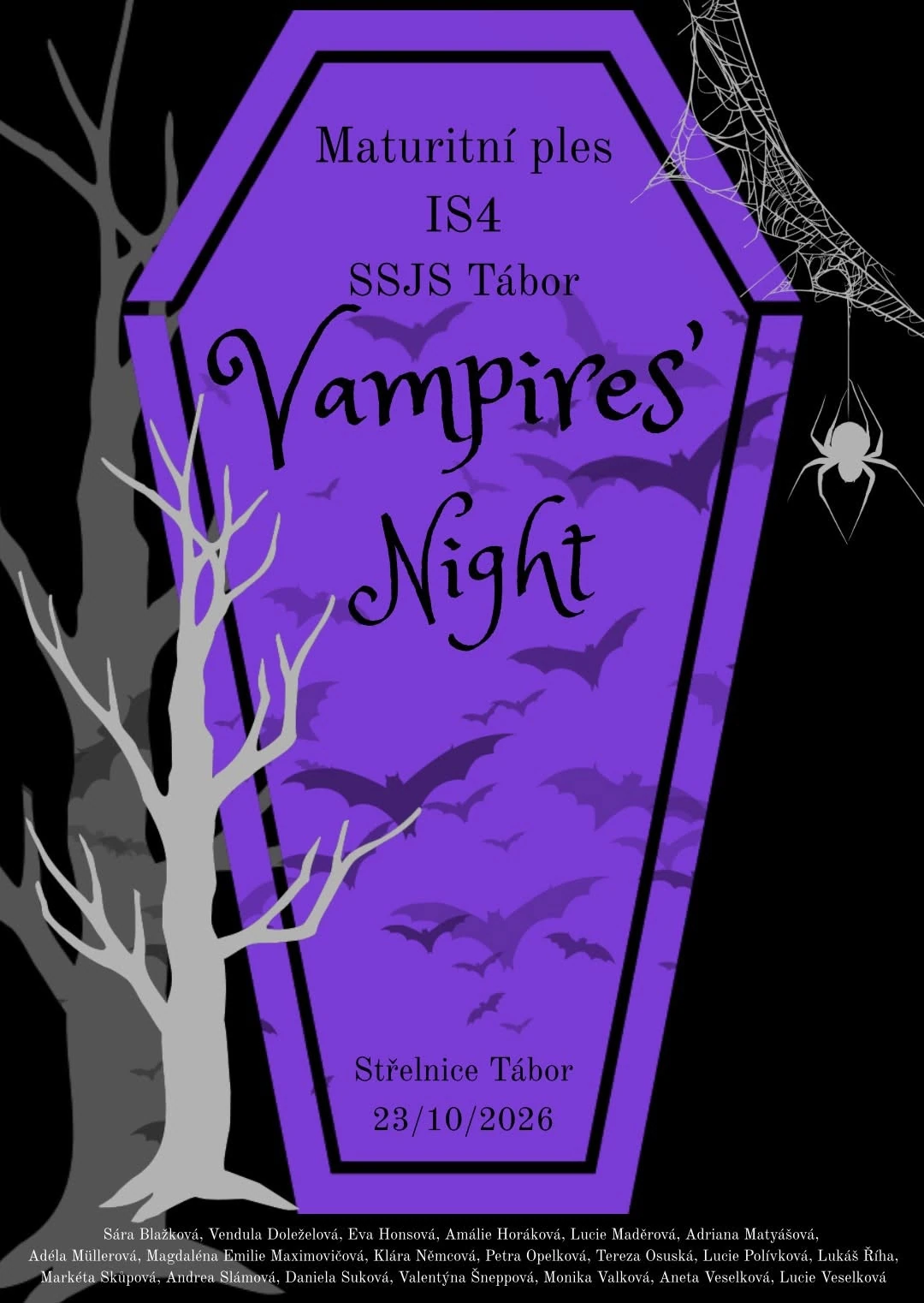 Plakát: Maturitní ples IS4 Vampires Night